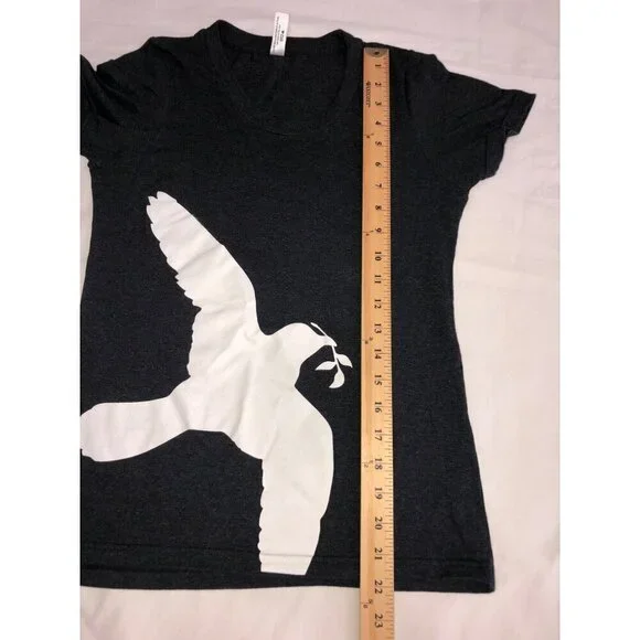 Spiritex Womens Size S T-Shirt Dove Graphic Recycled Cotton Poly Blend Gray USA - Picture 6 of 6